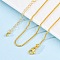 Brass Box Chains Necklaces for Women, With 304 Stainless Steel Lobster Clasp, Rack Plating, Lead Free & Cadmium Free, Long-Lasting Plated, Real 18K Gold Plated, 17.80x0.06 inch(45.2x0.15cm)