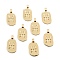 Brass Pendants, Long-Lasting Plated, Oval with Constellation, Real 18K Gold Plated, Pisces, 24x12.5x2mm, Hole: 3.5x1.5mm