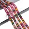 Dyed Natural White Jade Beads Strands, Rondelle, Camellia, 6x2~3mm, Hole: 0.9mm, about 193~203pcs/strand, 15.16~15.94''(38.5~40.5cm)