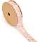 8 Yards Flower Printed Polyester Ribbons, Wavy Edge Ribbon, Garment Accessories, Gift Packaging, Light Salmon, 1 inch(25mm)