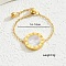 Elegant 201 Stainless Steel Adjustable Round with Roman Numerals Ring for Women, Versatile and Chic, White, Inner Diameter: 16~18mm