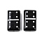 Handmade Lampwork Enamel Beads, Rectangle with Dot, Black, 24.5x14.5x8.5mm, Hole: 1.8mm