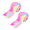 SUPERFINDINGS 2PCS Colorful 1.5m Faux Fur Fabric 5cm Wide Shaggy Synthetic Plush Fabric Fluffy Fuzzy Fur for Cosplay Costumes Gnome Beards for Crafting