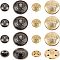 48Pcs 4 Style 1-Hole Metal Buttons, Flat Round, Antique Silver & Golden, 12pcs/style