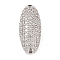 Rack Plating Brass Micro Pave Clear Cubic Zirconia Oval Connector Charms, Long-Lasting Plated, Lead Free & Cadmium Free, Platinum, 20.5x9x4mm, Hole: 1.2mm