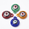 Handmade Lampwork Pendants, Evil Eye, Mixed Color, 19x15x6mm, Hole: 2mm