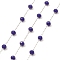 Glass Round Beaded Chains, with 304 Stainless Steel Findings, Unwelded, with Spool, Blue, 3x3.5mm, about 16.40 Feet(5m)/Roll