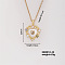 Elegant Fashion Brass Rhinestone Luxury Heart Charm Necklaces for Women, Golden, 15.75 inch(400mm)