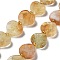 Natural Citrine Beads Strands, Faceted Love Heart, with Seed Beads, 11~12x12x4~5mm, Hole: 0.9mm, about 30~32pcs/strand, 15.35''(39cm)