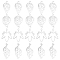 24Pcs 4 Style 304 Stainless Steel Pendants, Laser Cut, Leaf, Stainless Steel Color, 6pcs/style