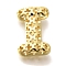 Brass Pendants, Hollow Letter Charms, Rack Plating, Long-Lasting Plated, Cadmium Free & Lead Free, Letter I, 22x14.5x8mm, Hole: 5x2.7mm