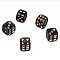 Resin 6 Sided Dices, Cube with Skull, for Table Top Games, Role Playing Games, Math Teaching, Halloween Theme, Silver & Black, 18x18x18mm, 5pcs/set