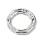 Rack Plating Alloy Links, Textured Ring Connector Charms, Platinum, 18x18.5x2mm, Hole: 1mm