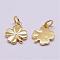 Brass Charms, Cadmium Free & Nickel Free & Lead Free, Clover, Real 18K Gold Plated, 11x8x1mm, Hole: 2.5mm