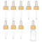 BENECREAT 10 Set Glass Eye Droppers for Essential Oils 10ml Pressure Rotating Cover Oil Droppers Glass Dropper Pipette with Imitation Wood Grain for Essential Oil Bottles