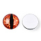 Glass Cabochons, Half Round with Evil Eye, Vertical Pupil, Coral, 20x6.5mm