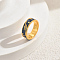Irregular Pattern Brass Finger Rings for Women, with Enamel & Glitter Powder, Golden, US Size 7(17.3mm)