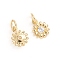Brass Micro Pave Cubic Zirconia Pendants, with Jump Ring, Flower, Clear, Golden, 10x8x3mm, Hole: 3mm