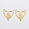 304 Stainless Steel Chandelier Component Links, 3 Loop Connectors, Heart with Woman, Golden, 16.5x15x1mm, Hole: 1.2mm
