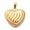 PVD Vacuum Plating 304 Stainless Steel Pendants, Heart Charm, Real 18K Gold Plated, 23x25x6mm, Hole: 3.5x7mm