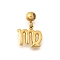304 Stainless Steel Pendants, with Silicone inside, Ion Plating(IP), Constellation Charm, Real 18K Gold Plated, Virgo, 15mm, Hole: 0.5mm, pendant: 10x10x1mm