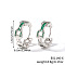 Fashionable Brass Cubic Zirconia Ring Hoop Earrings, Chain Charm, Platinum, Green, 19x6mm