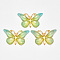Transparent Acrylic Pendants, with Plated Bottom, Butterfly, Lime, 23x38x5mm, Hole: 1.2mm