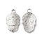 Non-Tarnish 304 Stainless Steel Pendant Rhinestone Settings, Halloween Skull, Stainless Steel Color, Fit for 2mm Rhinestone, 23x12x3mm, Hole: 3mm
