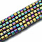 Rainbow Electroplate Non-magnetic Synthetic Hematite Beads Strands, Column, Multi-color Plated, 3.5x3mm, Hole: 1mm, about 125~126pcs/strand, 15.55 inch~15.83 inch(39.5cm~40.2cm)