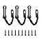 Stainless Steel Swing Bar Door Lock, Anti-Theft Clasp Back Locking Accessories, Electrophoresis Black, 128x35x8.5mm, Hole: 4mm