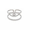 Tarnish Resistant 304 Stainless Steel Open Pad Ring Cabochon Settings, Evil Eye with Flat Round, Stainless Steel Color, US Size 9 1/4(19.1mm), Tray: 2mm