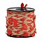 Braided Jute Cord, Polyester Cloth Leaf Trim Cord, with Spool, Red, 6~25mm, about 10.94 Yards(10m)/Roll