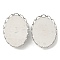 Non-Tarnish 304 Stainless Steel Fancy Cabochon Brooch Findings, Oval, Stainless Steel Color, Tray: 25.3x18.5mm, 19x26x8.8mm
