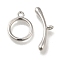 Brass Toggle Clasps, Cadmium Free & Nickel Free & Lead Free, Ring, Platinum, Ring: 13x10.5x1.5mm, Hole: 1.5mm, Bar: 7x19x3mm, Hole: 1.5mm