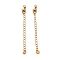 925 Sterling Silver Chain Extenders, with Lobster Claw Clasps & Charms, Heart, Antique Golden, 61x2.5mm, Hole: 2.4mm