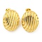 Rack Plating Brass Stud Earrings, Long-Lasting Plated, Lead Free & Cadmium Free, Oval, Real 18K Gold Plated, 24.5x19.5mm