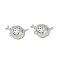 Brass Pendants, Cadmium Free & Nickel Free & Lead Free, Fish, Real Platinum Plated, 21x22.5x10mm, Hole: 1.4mm