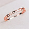 Hollow Out Heart Brass Finger Rings for Women, Rose Gold, 3mm, US Size 10(19.8mm)