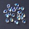 Electroplate Glass Beads, AB Color Plated, teardrop, Clear AB, 9x6x5.5mm, Hole: 0.8mm