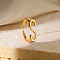 Alloy Adjustable Open Cuff Rings, Real 18K Gold Plated, Letter S, Inner Diameter: Adjustable