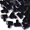 Spray Painted Alloy Multi-Strand Links, Cadmium Free & Lead Free, For Tile Elastic Bracelets Making, T Shape, Black, 11x10.5x4mm, Hole: 1mm