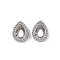 304 Stainless Steel Rhinestone Cabochon Settings, Polished, Stainless Steel Color, Teardrop, Fit for 5.5x4mm Rhinestone, 8.5x6.5x2.5mm, Hole: 0.8mm