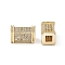 Brass Micro Pave Clear Cubic Zirconia Beads, Cuboid, Real 18K Gold Plated, Cadmium Free & Nickel Free & Lead Free, 12x7x7mm, Hole: 3mm