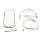(Defective Closeout Sale: Metal Oxidation), DIY PU Leather Knitting Crochet Bags, with Bottom, Drawstring and Shoulder Strap, for DIY Craft Shoulder Bags Accessories, White, 125.5x0.7x0.3cm