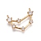 Brass Micro Pave Cubic Zirconia Pendants, Twelve Constellations, Golden, Capricorn, 17x22.5x2.5mm, Hole: 1.5mm