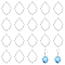 20Pcs Alloy Open Back Bezel Pendants, Flower Magic Mirror Charms, for DIY UV Resin, Epoxy Resin, Pressed Flower Jewelry, Platinum, 36x25x1.7mm, Hole: 1.6mm, Inner Diameter: 28.5x21mm