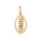 Brass Pendants, Rugby, Golden, 23x10x4.5mm, Hole: 5.5x2.5mm