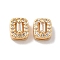 Brass Micro Pave Clear Cubic Zirconia Beads, Cadmium Free & Nickel Free & Lead Free, Rectangle, Real 18K Gold Plated, 7x6x4.5mm, Hole: 1x4mm