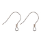 925 Sterling Silver Earring Hooks, Silver, 14x10mm, Hole: 1mm, 22 Gauge, Pin: 0.6mm