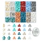 DIY Jewelry Making Kit, Including Polymer Clay Beads, Brass Rhinestone Spacer Beads, Elastic Thread, CCB Plastic & Synthetic Turquoise Beads, Mixed Color, 5.5~18x0.8~14x0.8~9mm, Hole: 1~2mm